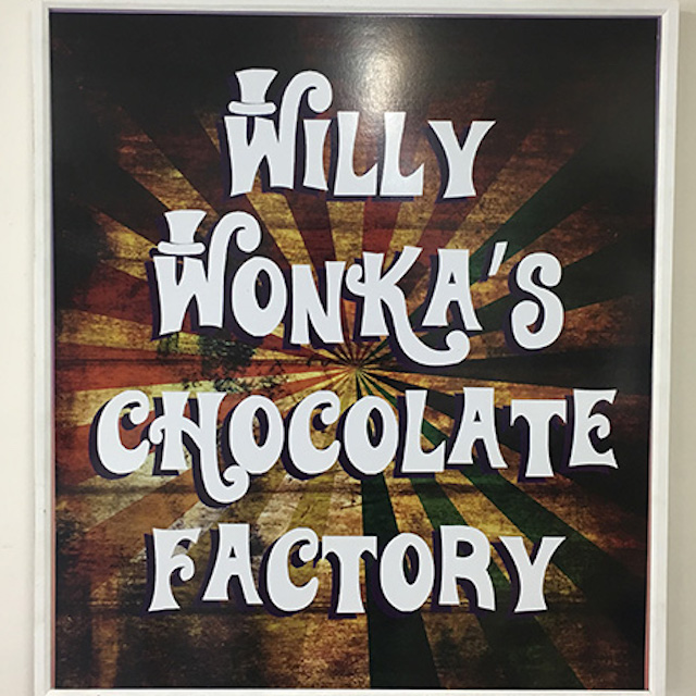 SIGN, Willy Wonka - Willy Wonkas Chocolate Factory 80 x 90cm